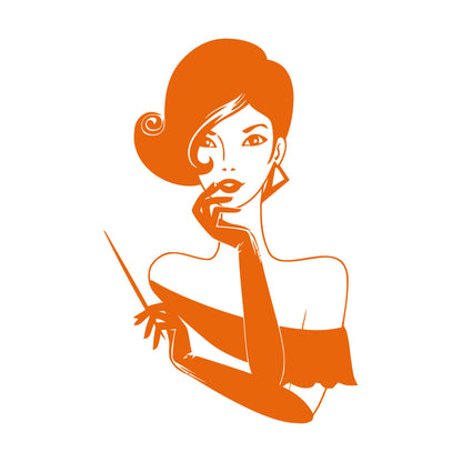 Elegant Lady Retro Woman Female Face Wall Vinyl Sticker Decor Easy Installation