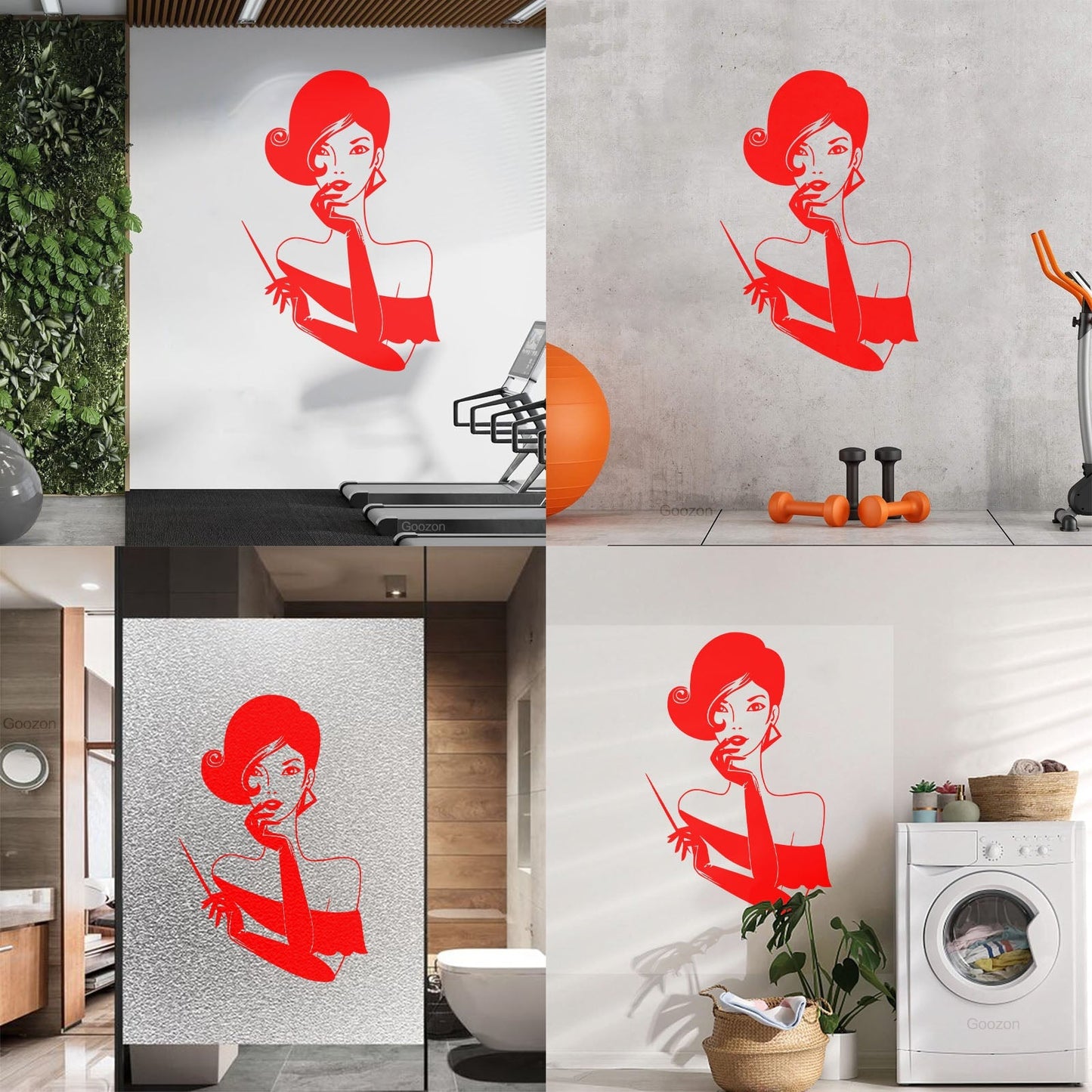 Elegant Lady Retro Woman Female Face Wall Vinyl Sticker Decor Easy Installation