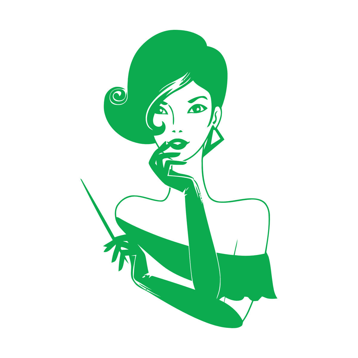 Elegant Lady Retro Woman Female Face Wall Vinyl Sticker Decor Easy Installation