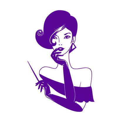 Elegant Lady Retro Woman Female Face Wall Vinyl Sticker Decor Easy Installation