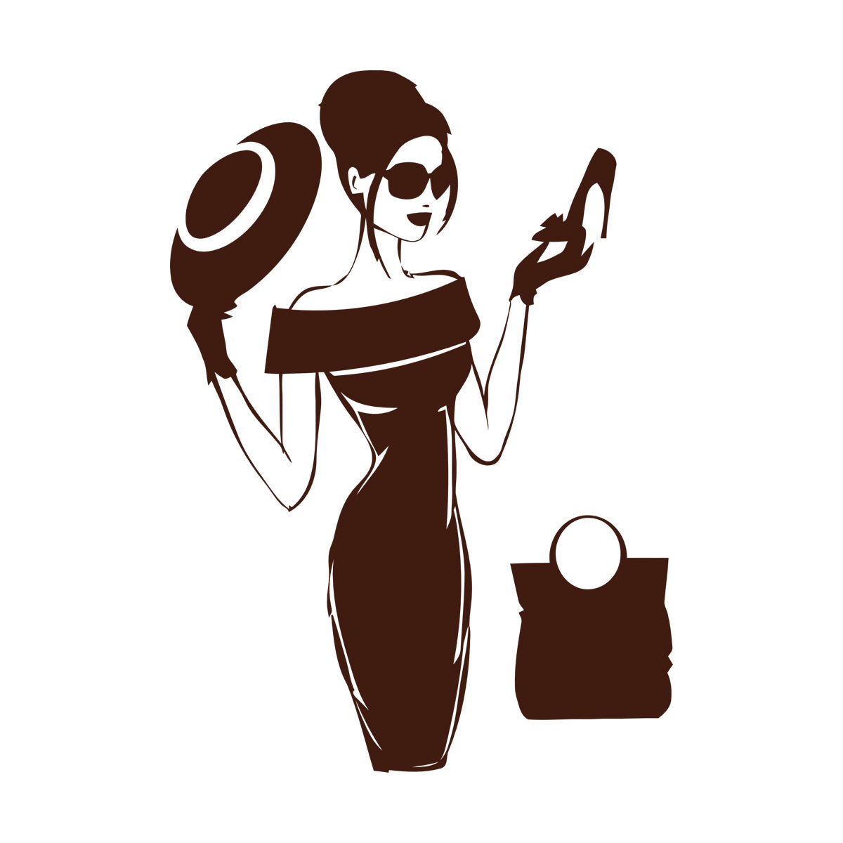 Fine Carving Stickers Elegant Woman Dress Fashion Lady Dress Art Mural Painting