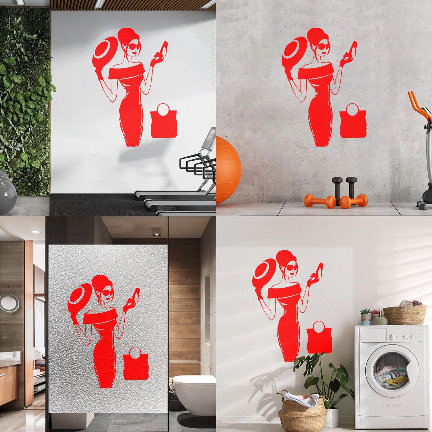 Fine Carving Stickers Elegant Woman Dress Fashion Lady Dress Art Mural Painting