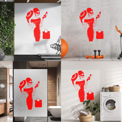 Fine Carving Stickers Elegant Woman Dress Fashion Lady Dress Art Mural Painting