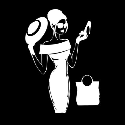 Fine Carving Stickers Elegant Woman Dress Fashion Lady Dress Art Mural Painting