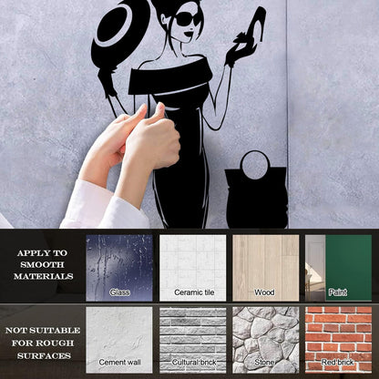 Fine Carving Stickers Elegant Woman Dress Fashion Lady Dress Art Mural Painting