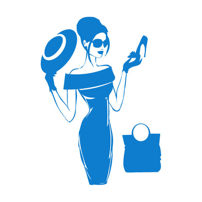 Fine Carving Stickers Elegant Woman Dress Fashion Lady Dress Art Mural Painting