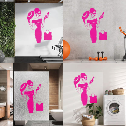 Fine Carving Stickers Elegant Woman Dress Fashion Lady Dress Art Mural Painting