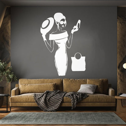 Fine Carving Stickers Elegant Woman Dress Fashion Lady Dress Art Mural Painting