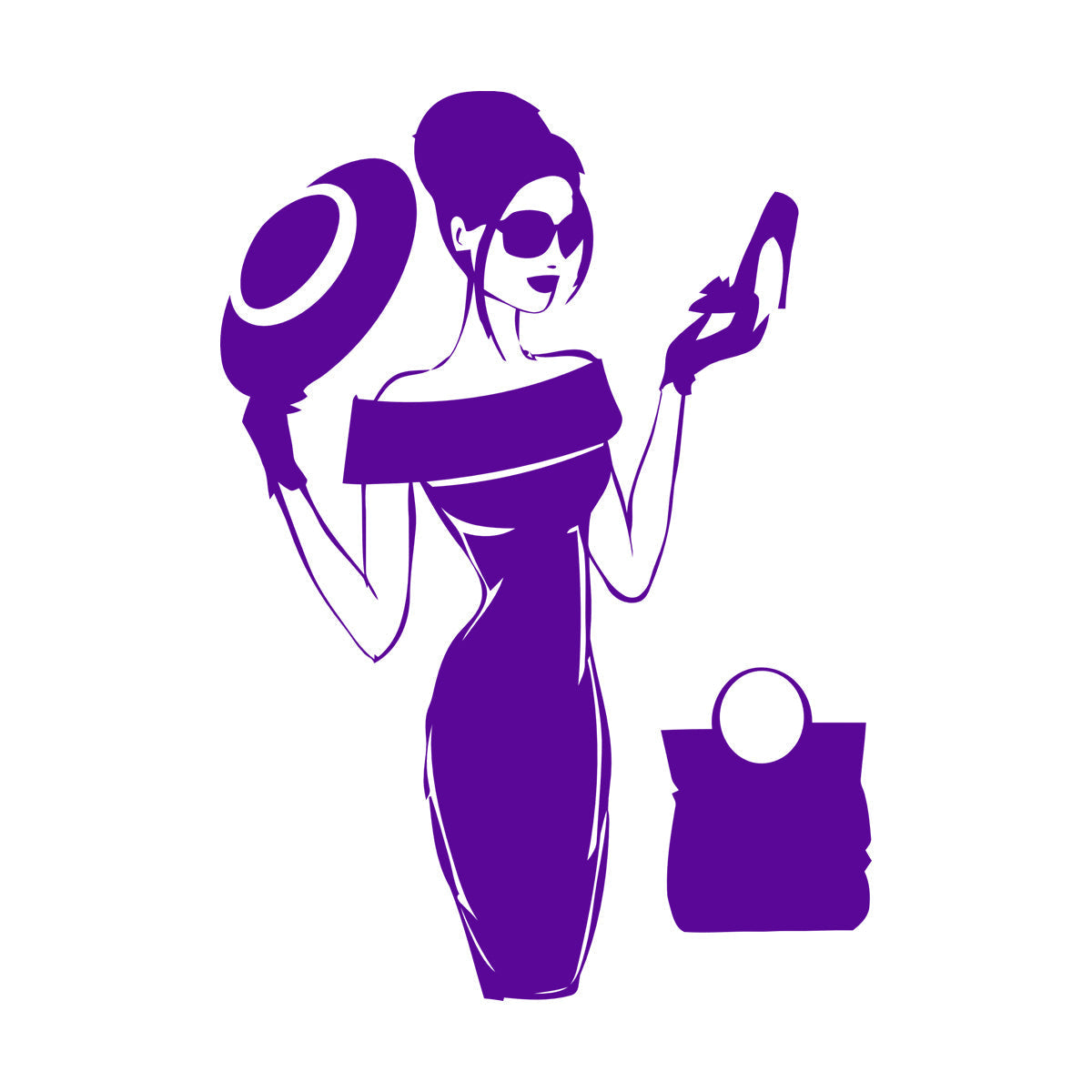 Fine Carving Stickers Elegant Woman Dress Fashion Lady Dress Art Mural Painting