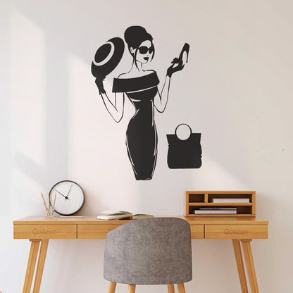 Fine Carving Stickers Elegant Woman Dress Fashion Lady Dress Art Mural Painting