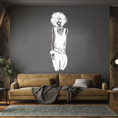 Lettering Stickers Fashion Model Beauty Girl Shopping Store Wall Beautification