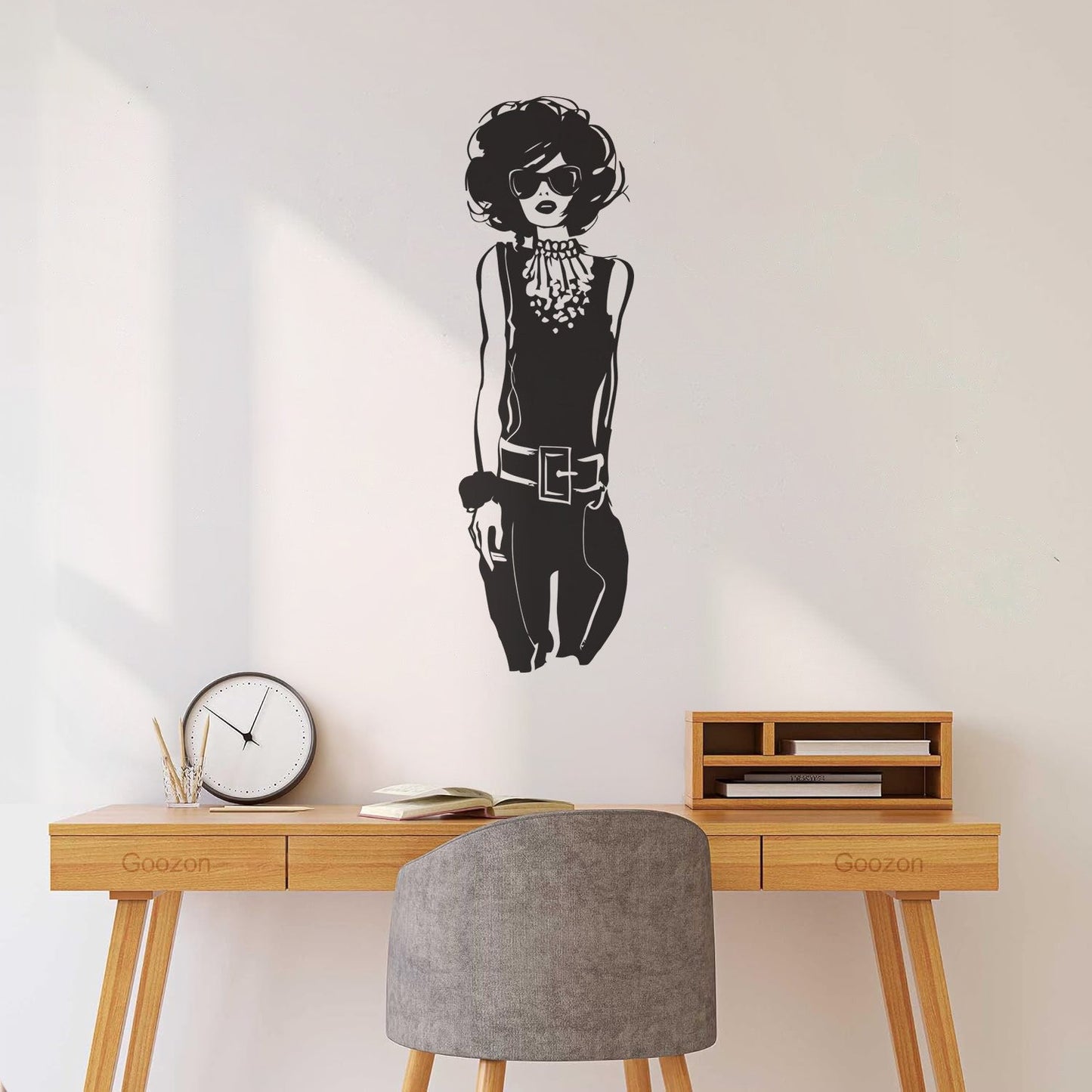 Lettering Stickers Fashion Model Beauty Girl Shopping Store Wall Beautification