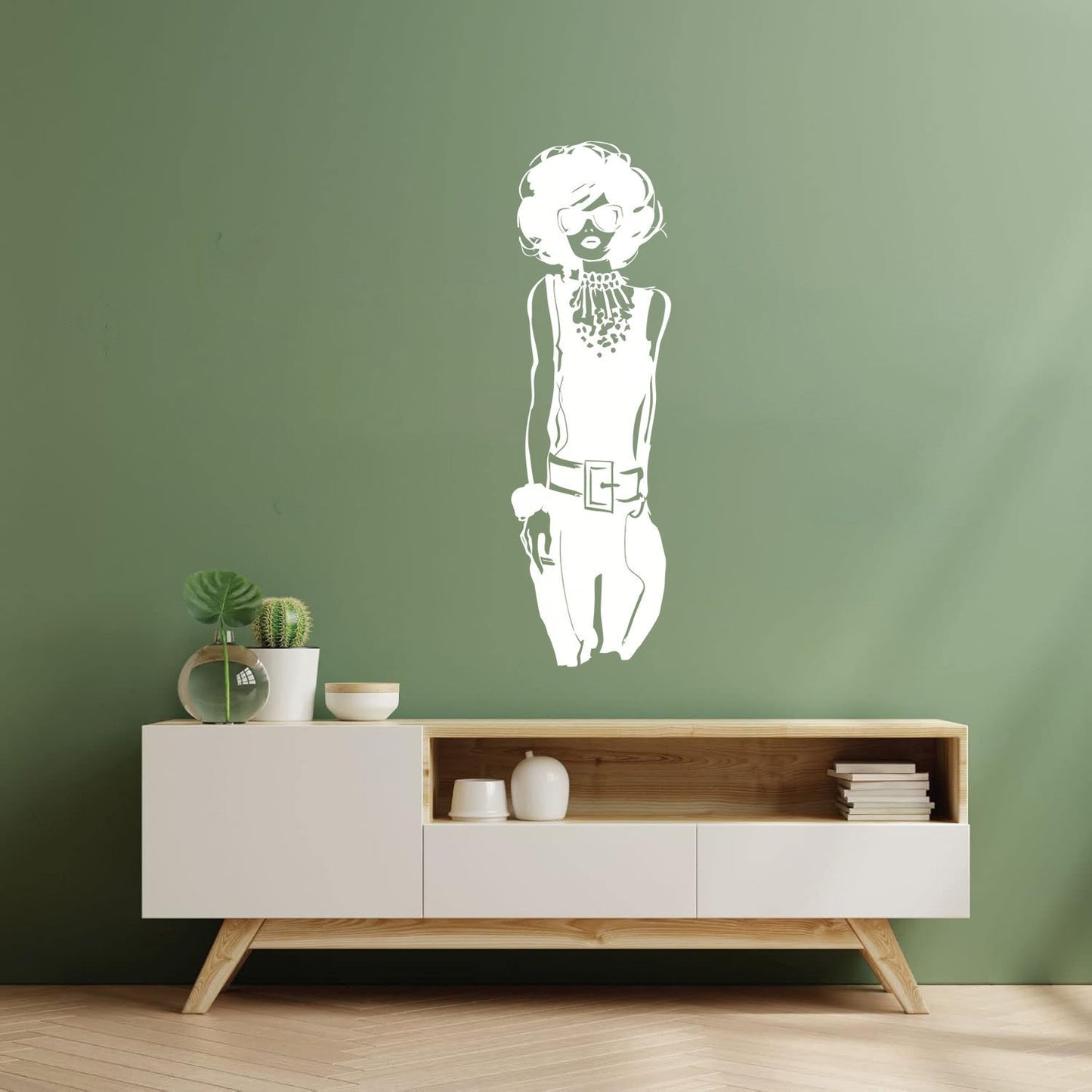 Lettering Stickers Fashion Model Beauty Girl Shopping Store Wall Beautification