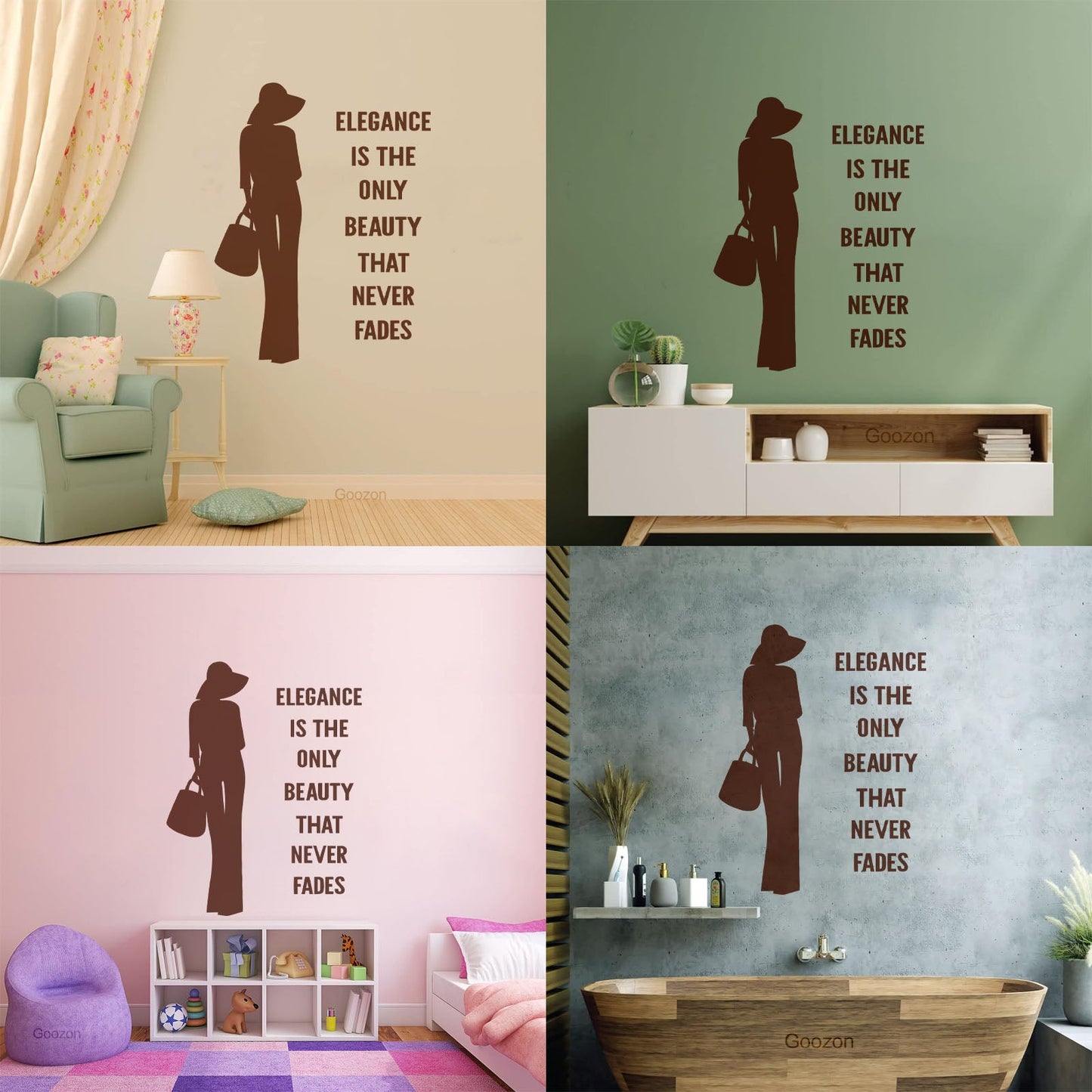 Wall Decals Paster Paper Fashion Quote Elegance Woman Car Body Decoration