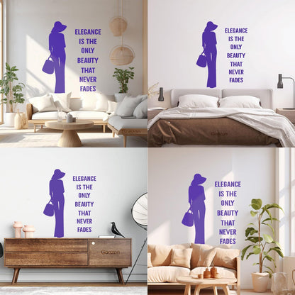 Wall Decals Paster Paper Fashion Quote Elegance Woman Car Body Decoration