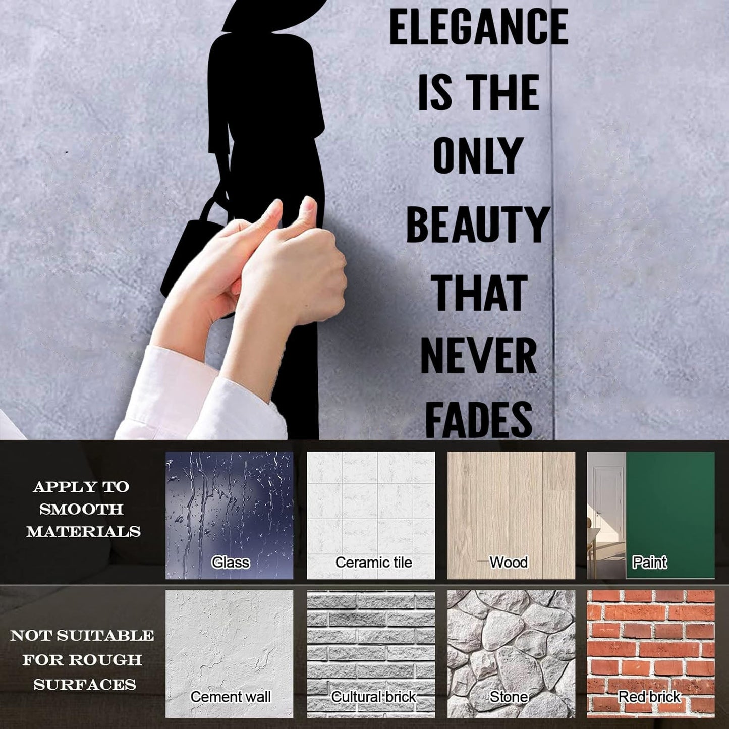 Wall Decals Paster Paper Fashion Quote Elegance Woman Car Body Decoration