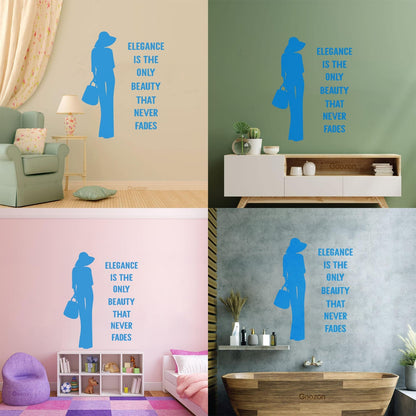 Wall Decals Paster Paper Fashion Quote Elegance Woman Car Body Decoration