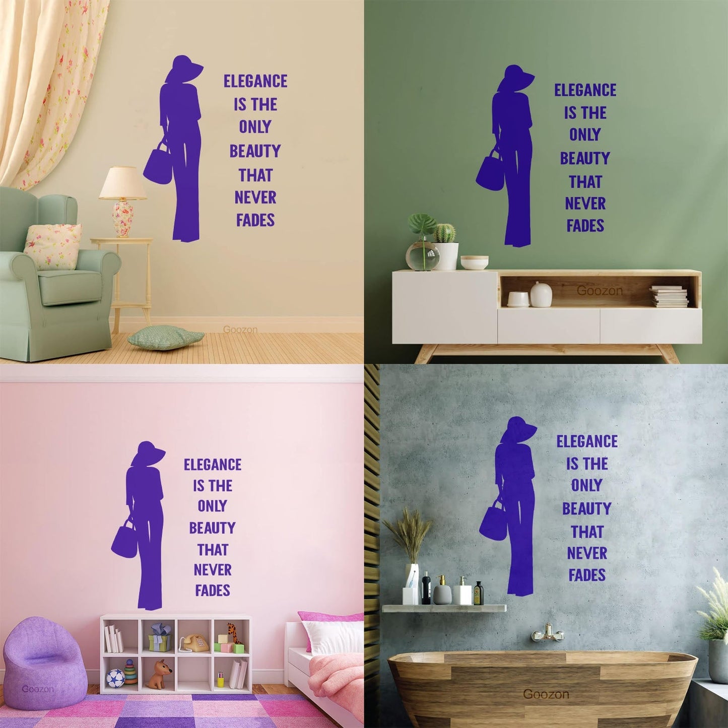 Wall Decals Paster Paper Fashion Quote Elegance Woman Car Body Decoration