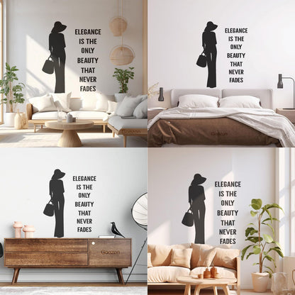 Wall Decals Paster Paper Fashion Quote Elegance Woman Car Body Decoration