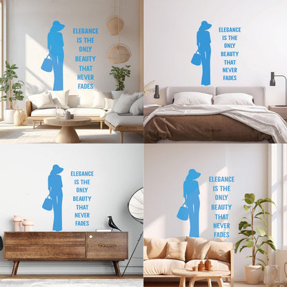 Wall Decals Paster Paper Fashion Quote Elegance Woman Car Body Decoration