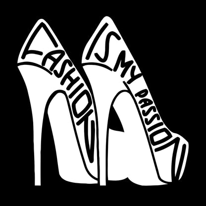 Vinyl Wall Stickers Fashion Quote Girl Shoes Woman Window Decals