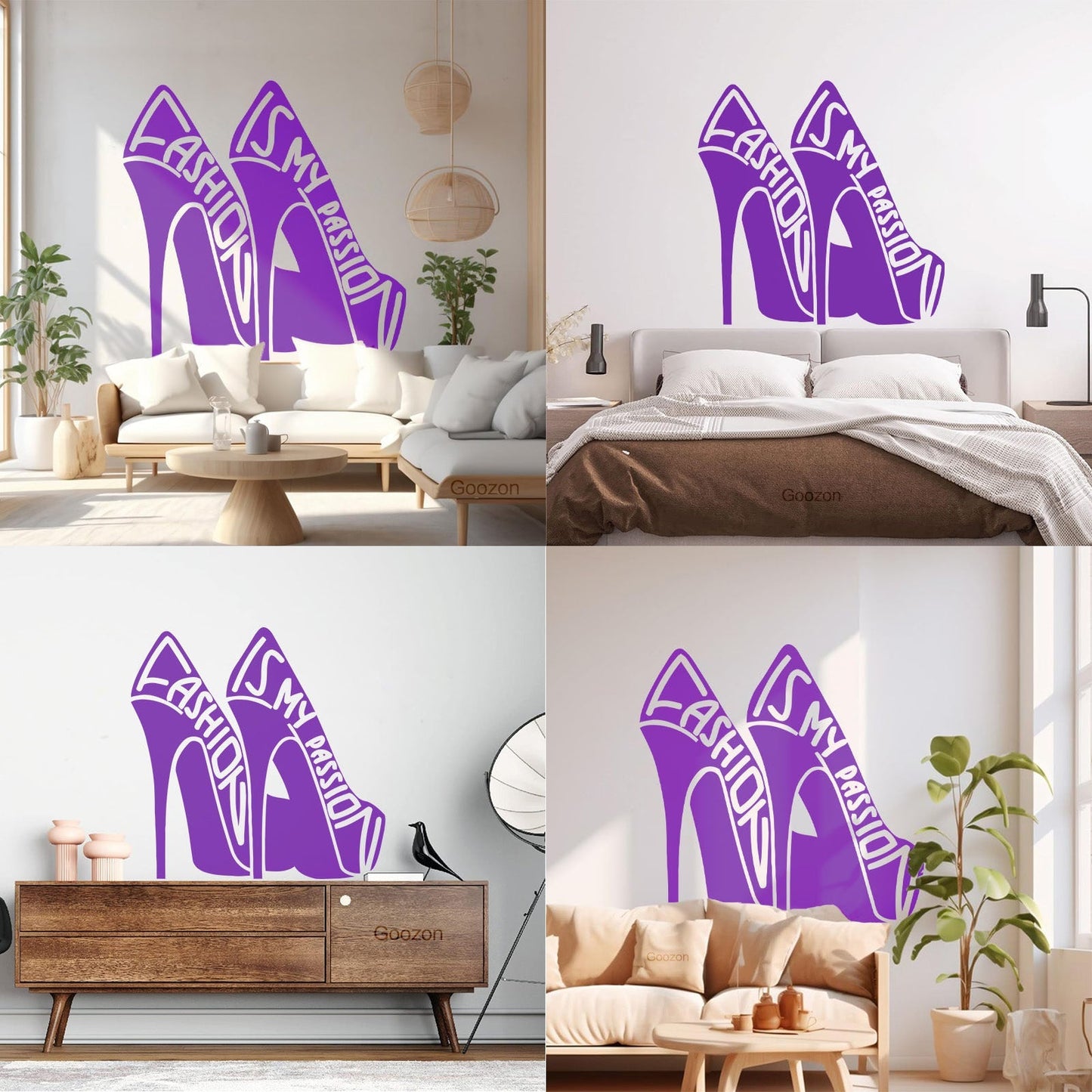 Vinyl Wall Stickers Fashion Quote Girl Shoes Woman Window Decals