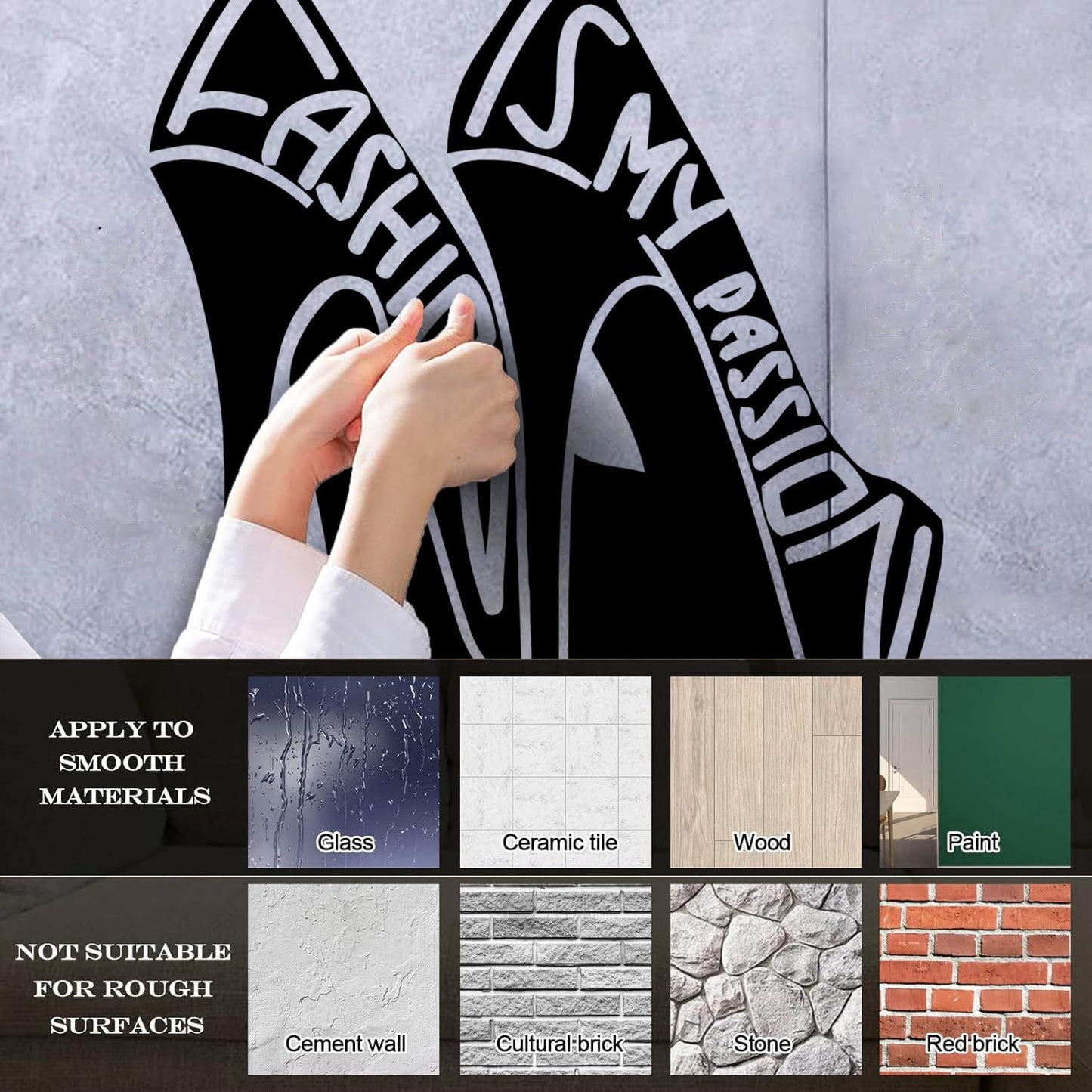 Vinyl Wall Stickers Fashion Quote Girl Shoes Woman Window Decals