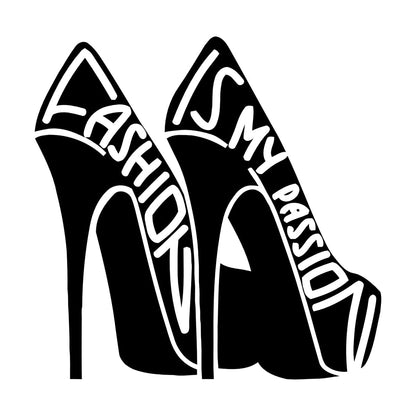 Vinyl Wall Stickers Fashion Quote Girl Shoes Woman Window Decals