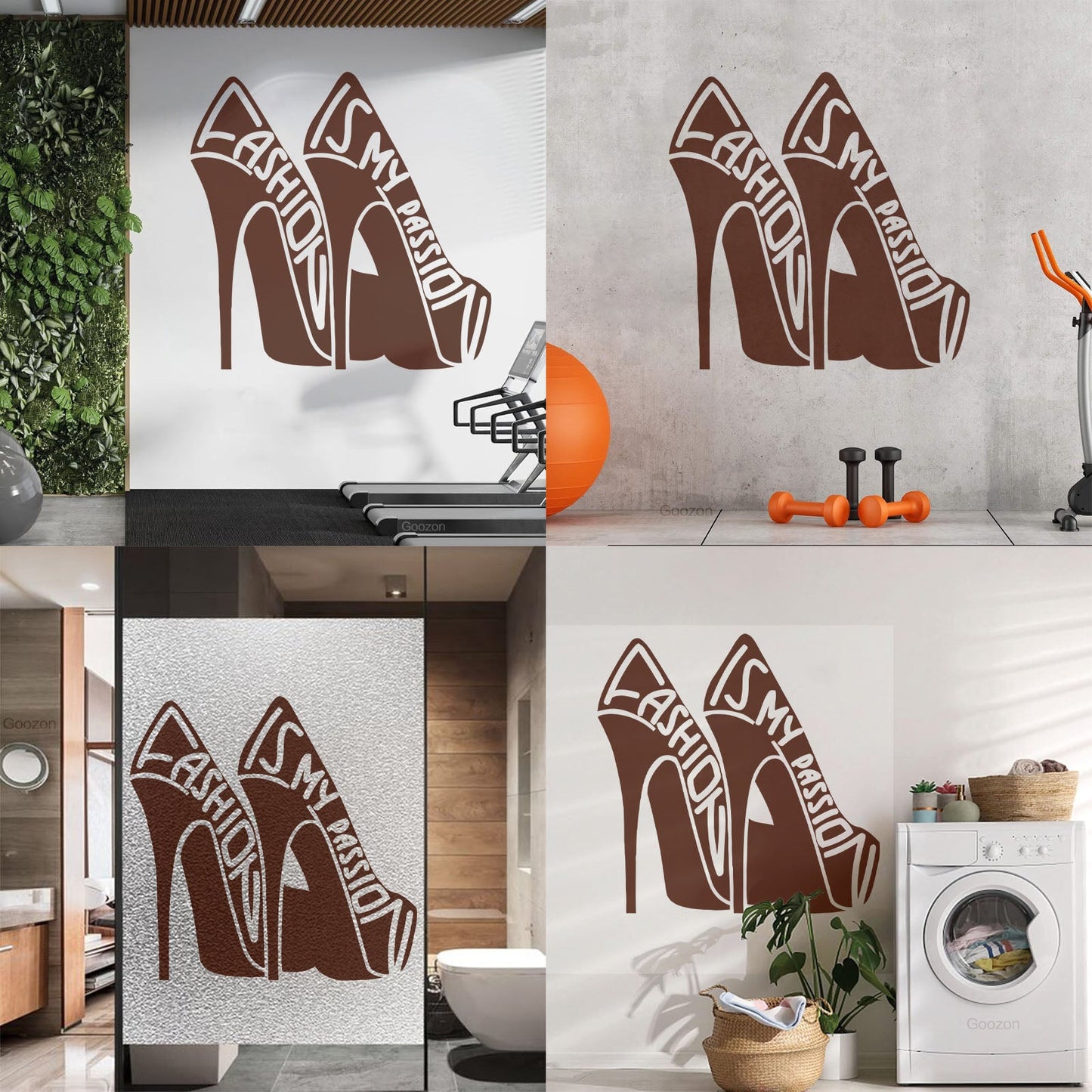 Vinyl Wall Stickers Fashion Quote Girl Shoes Woman Window Decals