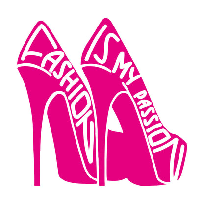 Vinyl Wall Stickers Fashion Quote Girl Shoes Woman Window Decals