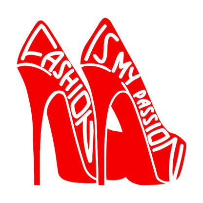 Vinyl Wall Stickers Fashion Quote Girl Shoes Woman Window Decals