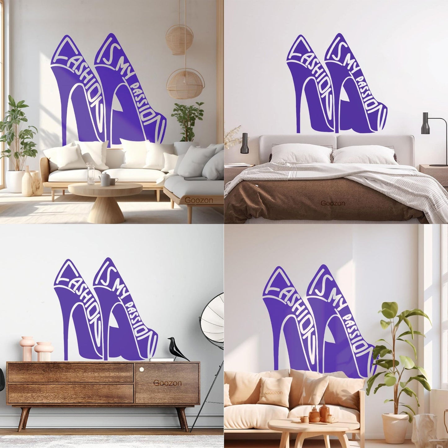 Vinyl Wall Stickers Fashion Quote Girl Shoes Woman Window Decals