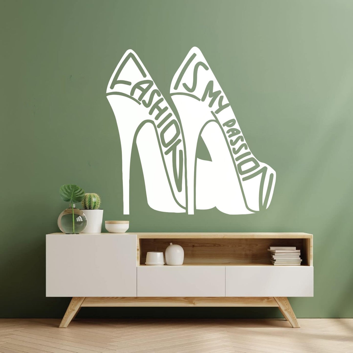 Vinyl Wall Stickers Fashion Quote Girl Shoes Woman Window Decals