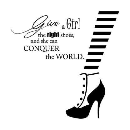 Wall Decals Fashion Quote Shoe Shop Style Woman Glass Stickers