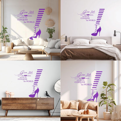 Wall Decals Fashion Quote Shoe Shop Style Woman Glass Stickers