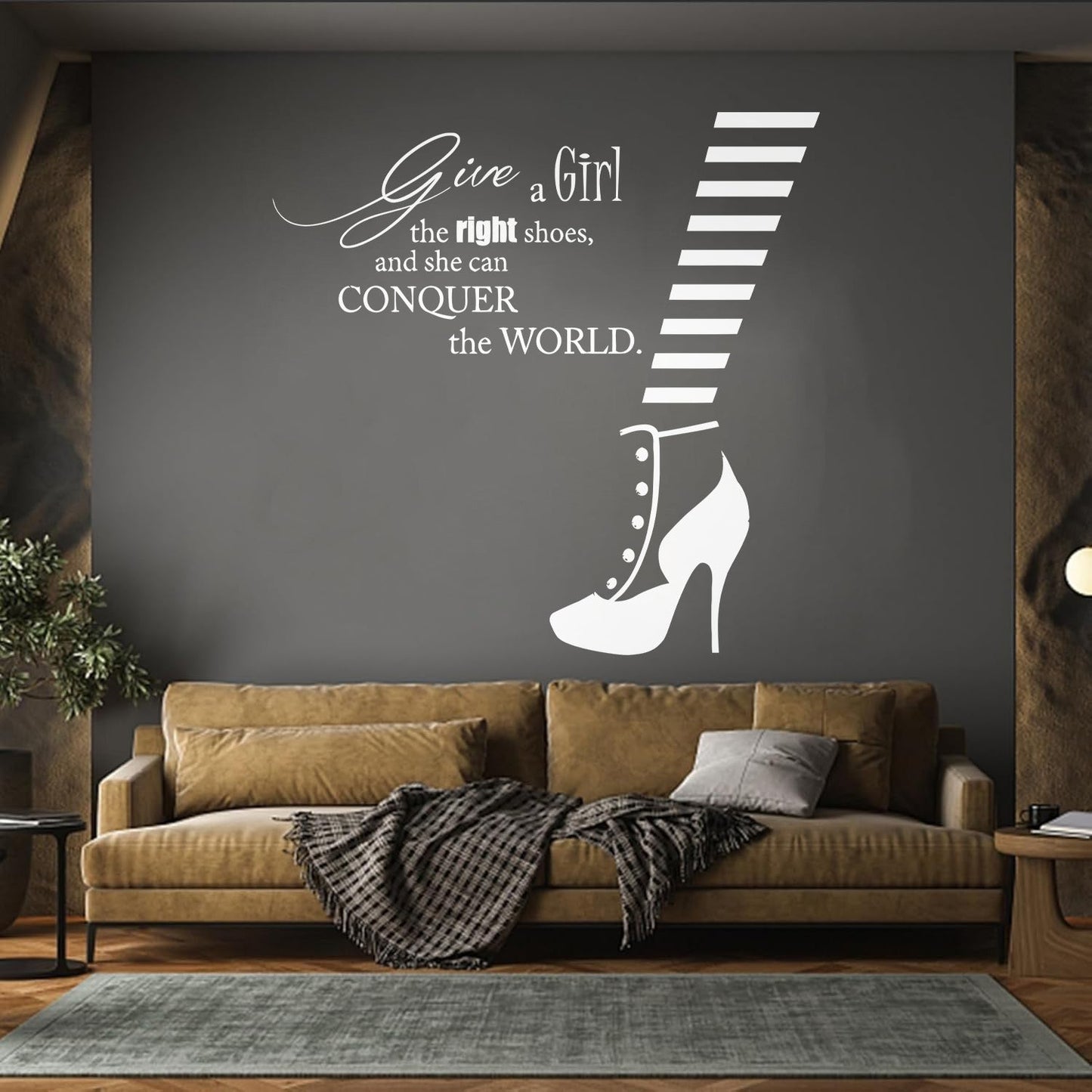 Wall Decals Fashion Quote Shoe Shop Style Woman Glass Stickers
