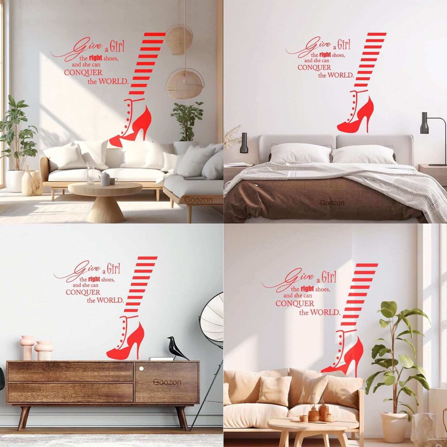 Wall Decals Fashion Quote Shoe Shop Style Woman Glass Stickers