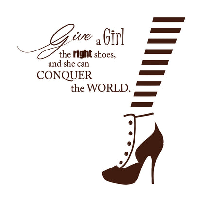 Wall Decals Fashion Quote Shoe Shop Style Woman Glass Stickers