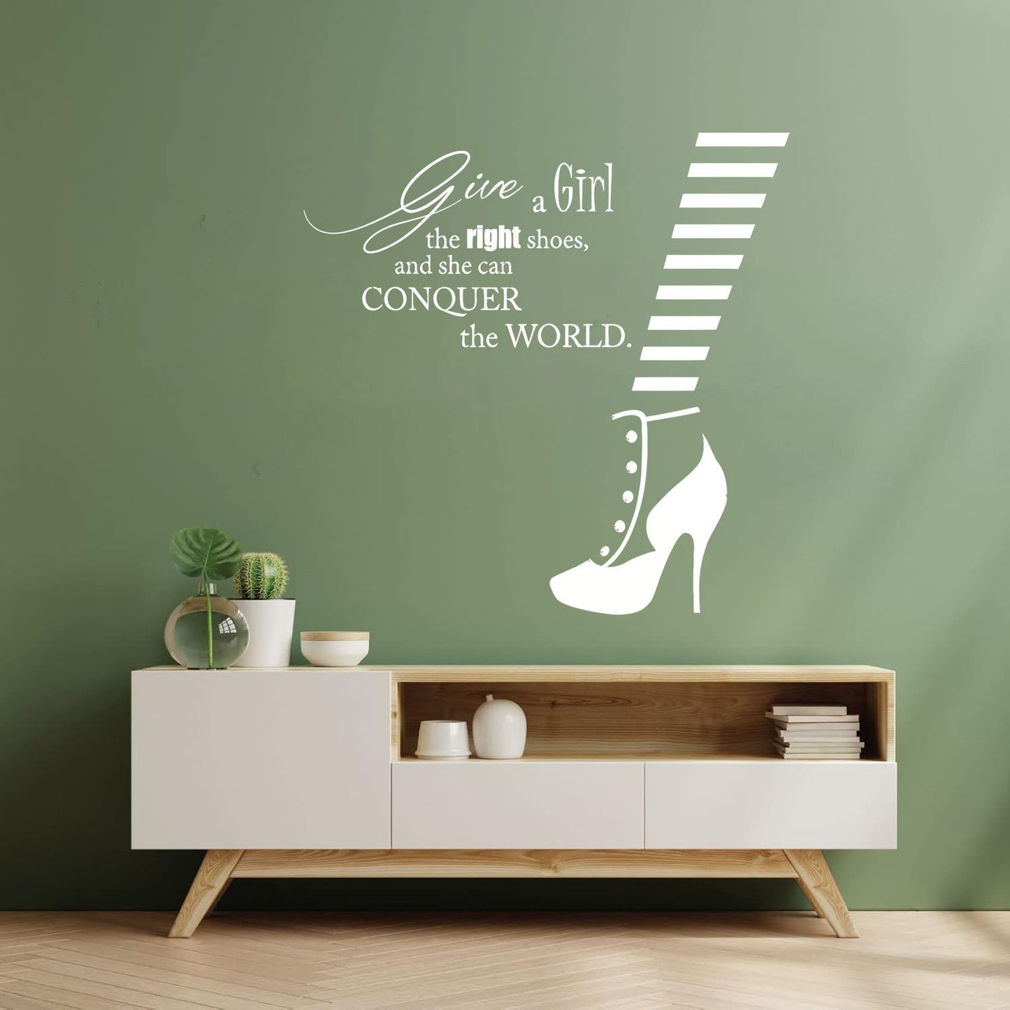 Wall Decals Fashion Quote Shoe Shop Style Woman Glass Stickers