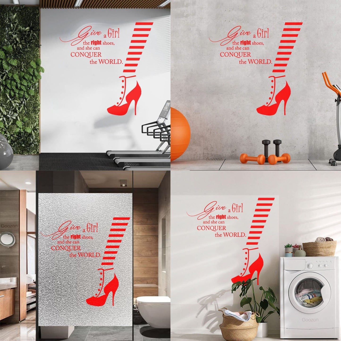 Wall Decals Fashion Quote Shoe Shop Style Woman Glass Stickers