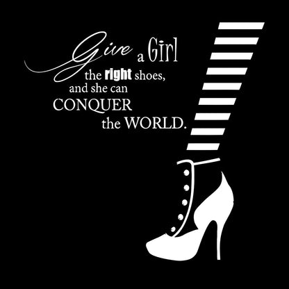 Wall Decals Fashion Quote Shoe Shop Style Woman Glass Stickers