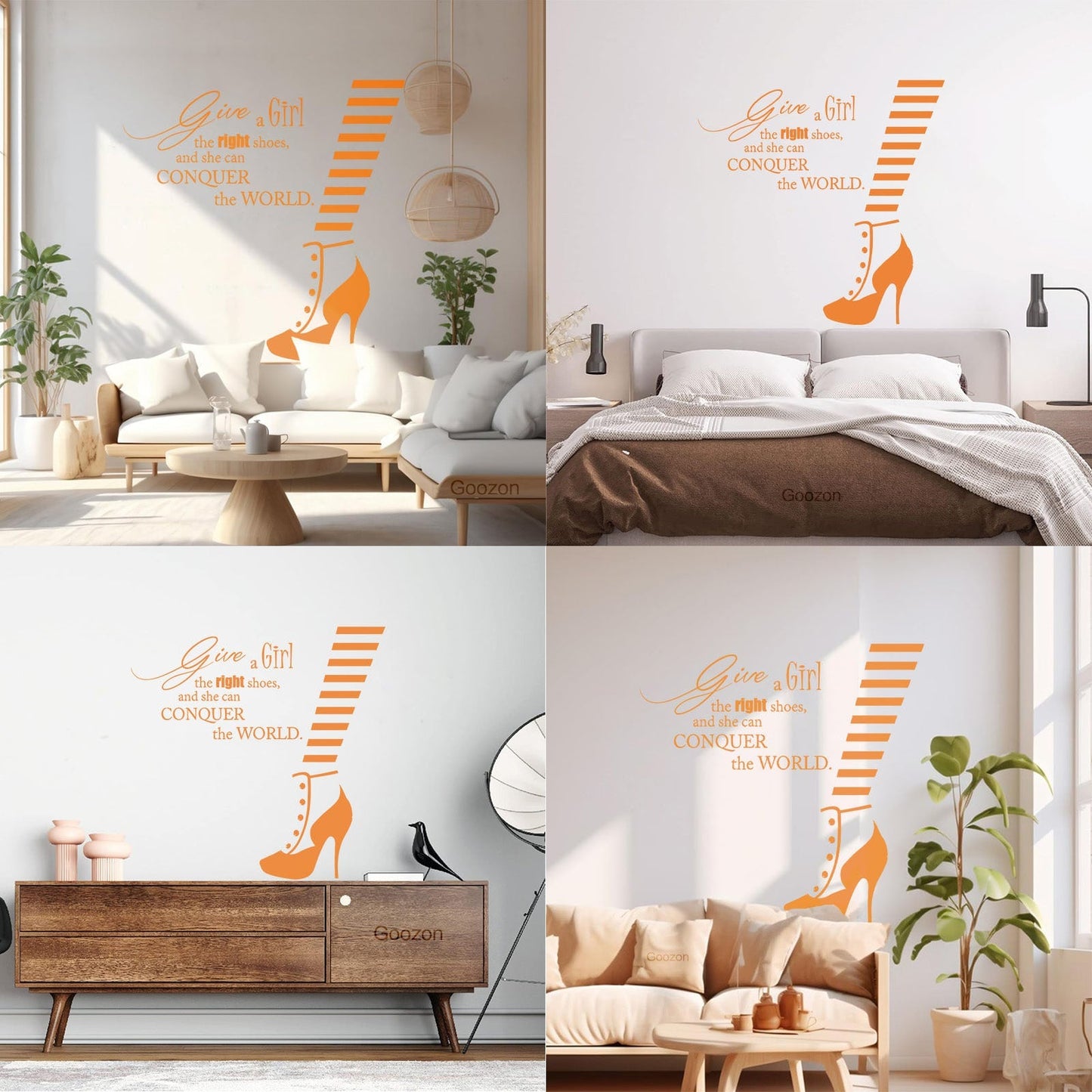Wall Decals Fashion Quote Shoe Shop Style Woman Glass Stickers