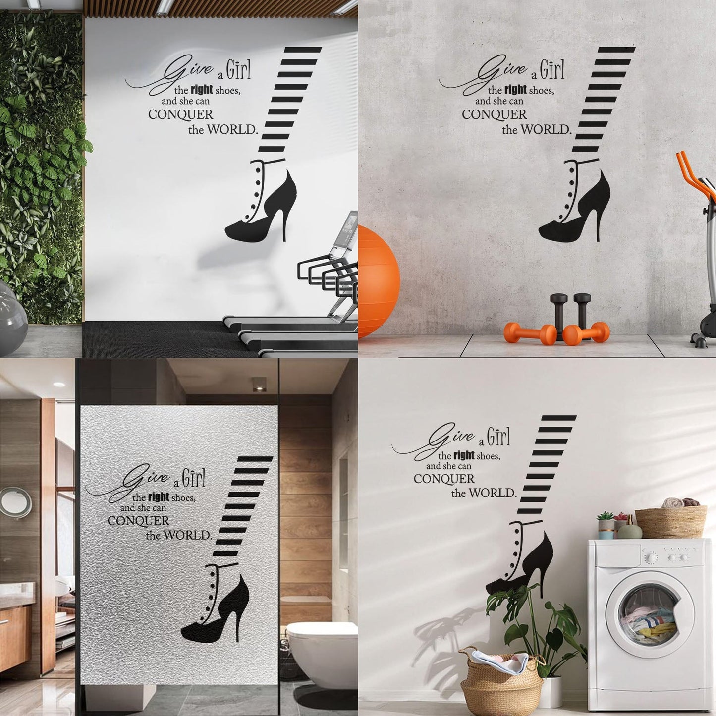 Wall Decals Fashion Quote Shoe Shop Style Woman Glass Stickers