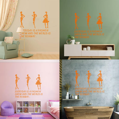 Vinyl Wall Decals Fashion Quote Style Woman Girl Store Decoration