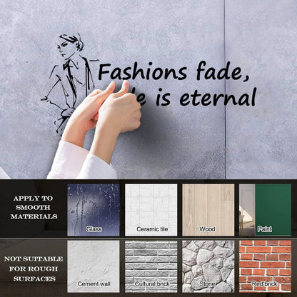 Fashion Quote Woman Style Beauty Shop Salon Saying Engraving Decals Tattoo Culture