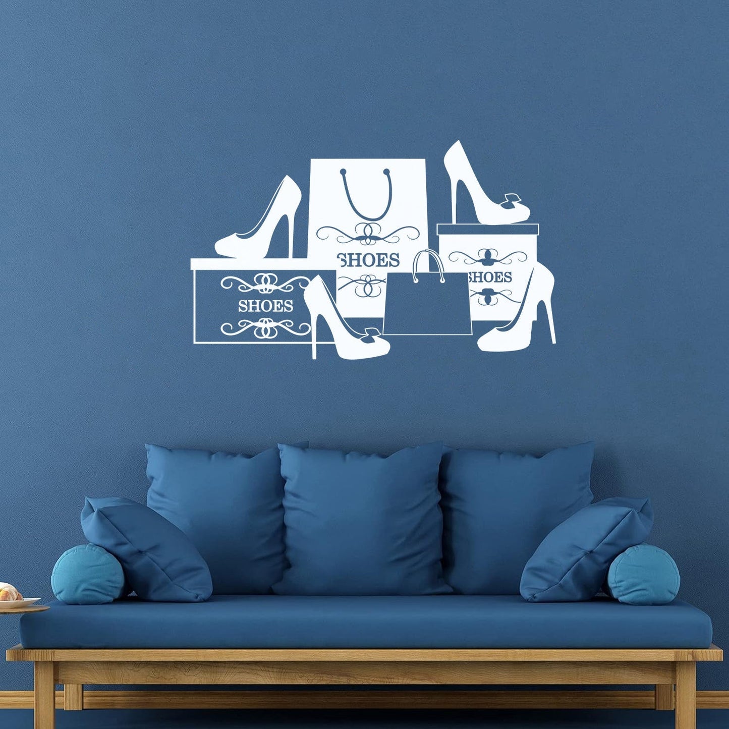 Wall Stickers Paster Paper Fashion Shoes Stiletto Store Shopping Self Adhesive