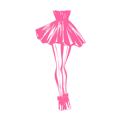 Wall Vinyl Sticker Decor Fashion Shop Heels High Shoes Skirt Do Not Damage The Wall Surface