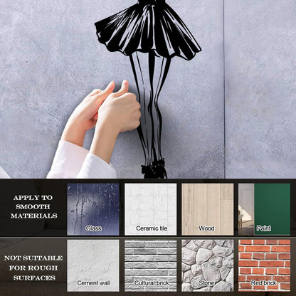 Wall Vinyl Sticker Decor Fashion Shop Heels High Shoes Skirt Do Not Damage The Wall Surface