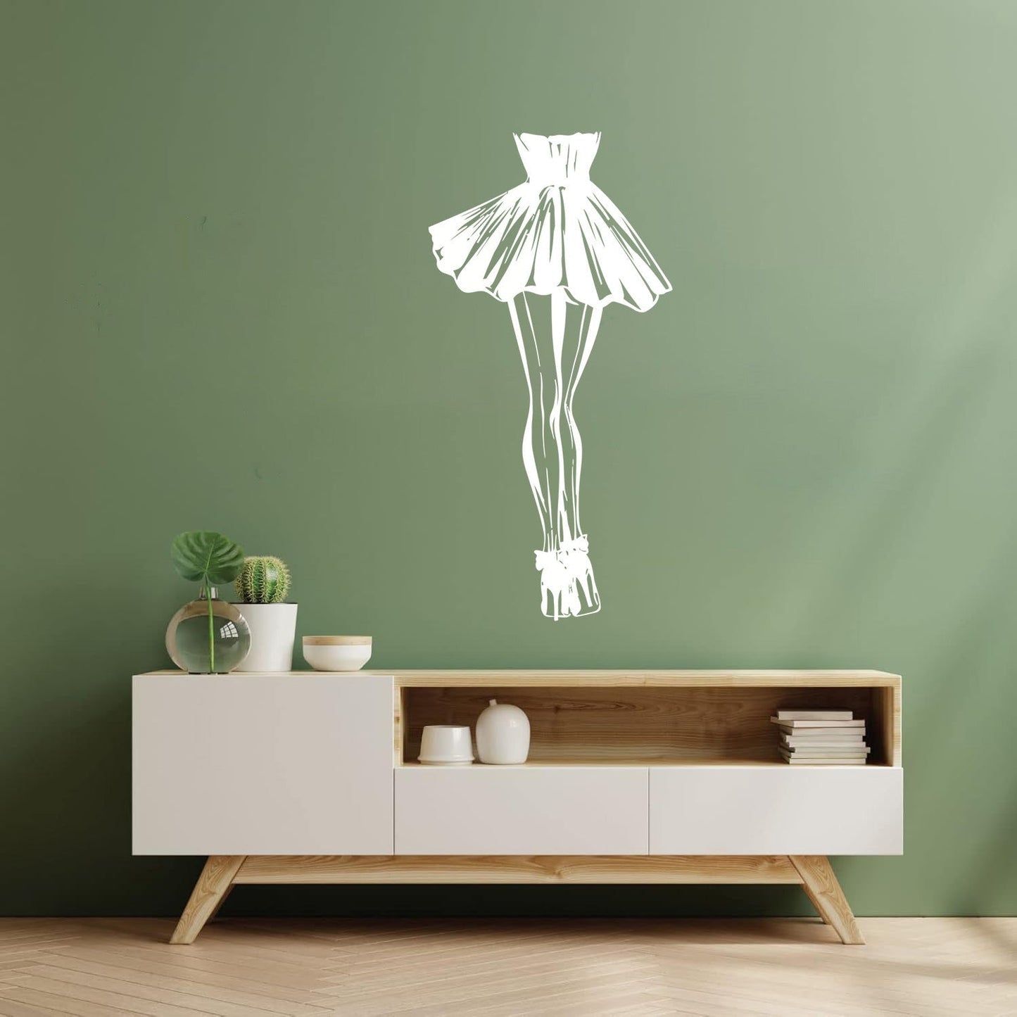 Wall Vinyl Sticker Decor Fashion Shop Heels High Shoes Skirt Do Not Damage The Wall Surface