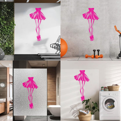 Wall Vinyl Sticker Decor Fashion Shop Heels High Shoes Skirt Do Not Damage The Wall Surface